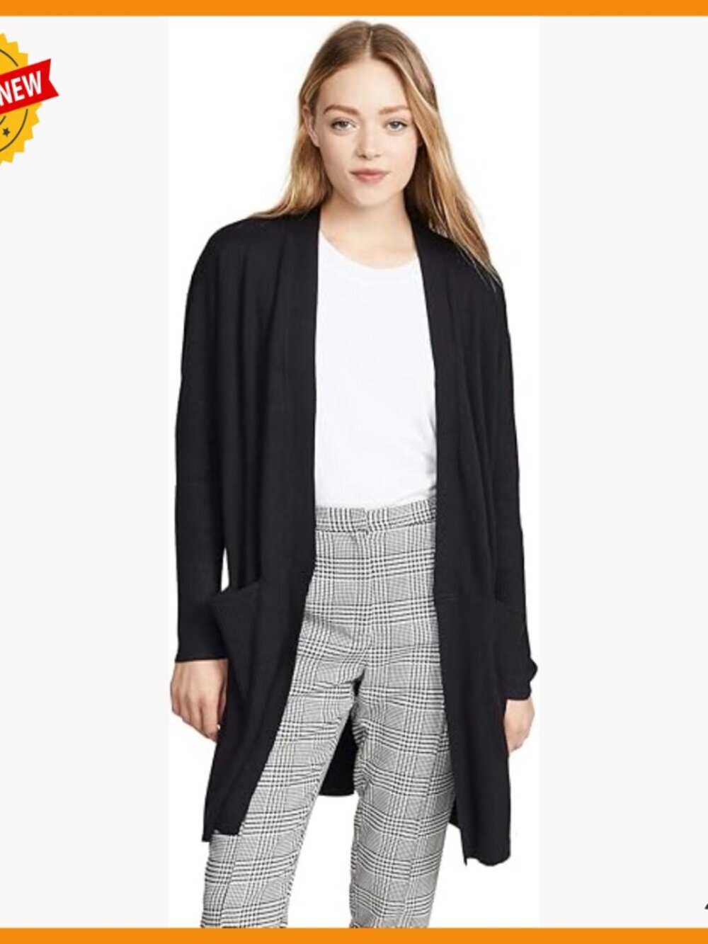 Cashmere Blend Cardigan with Side Pockets, Long Sleeves, Fall Essential